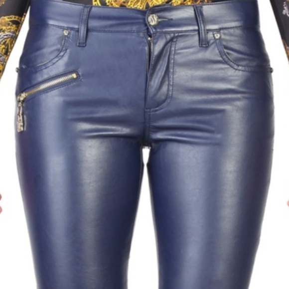 Versace Jeans Vinyl Pants - Navy - Picture 1 of 3